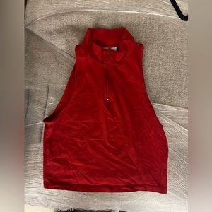 Red crop tank